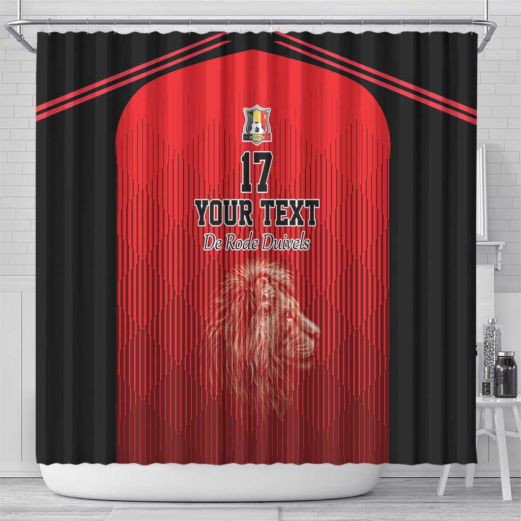 Custom Belgium Football We are Champions Shower Curtain Red Style Come on De Rode Duivels LT17