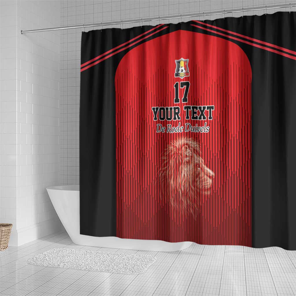 Custom Belgium Football We are Champions Shower Curtain Red Style Come on De Rode Duivels LT17