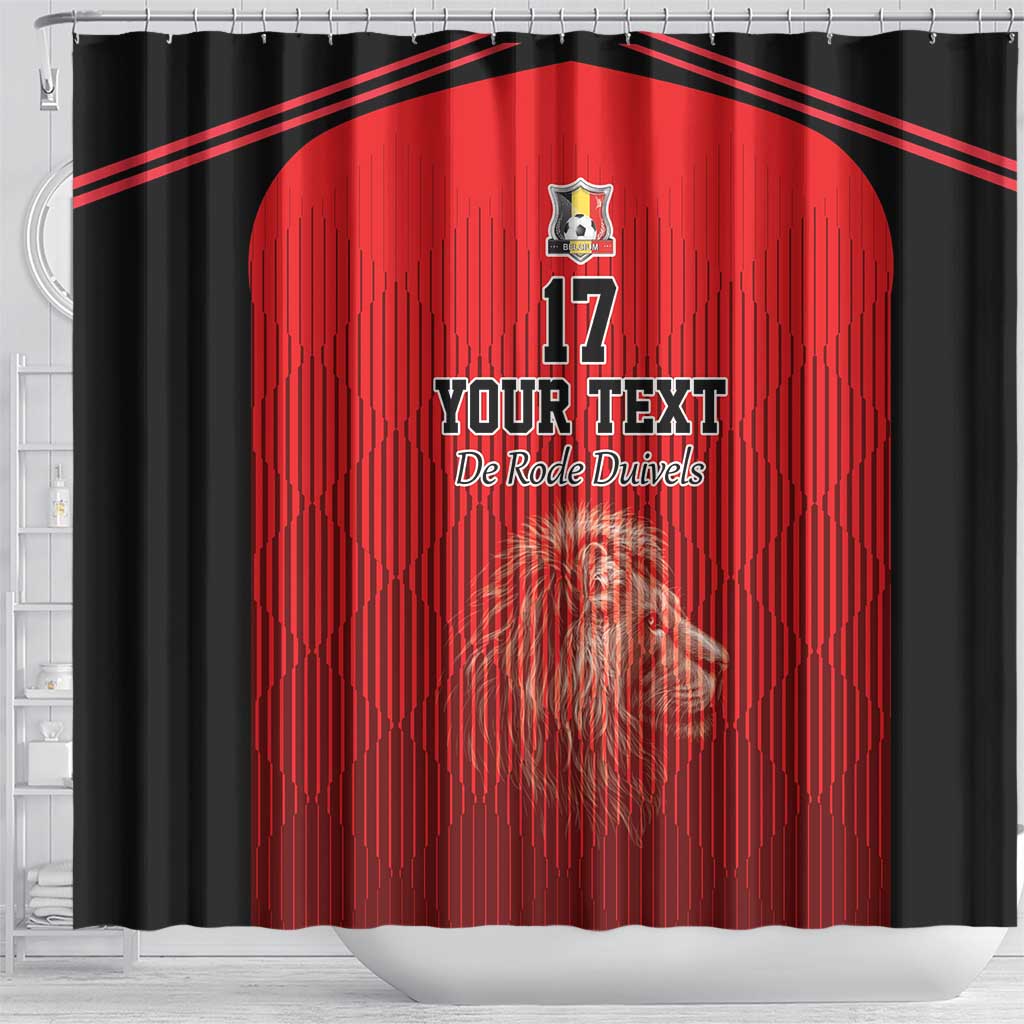 Custom Belgium Football We are Champions Shower Curtain Red Style Come on De Rode Duivels LT17