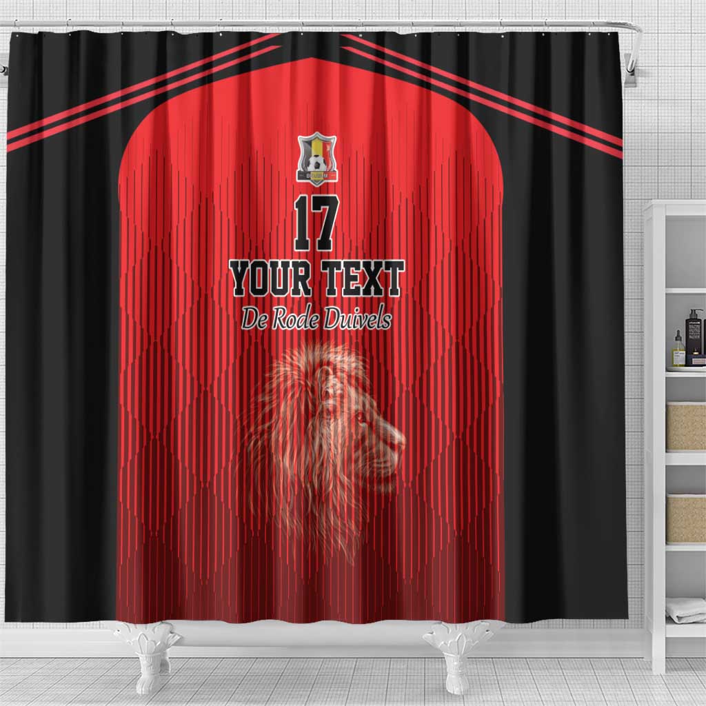 Custom Belgium Football We are Champions Shower Curtain Red Style Come on De Rode Duivels LT17