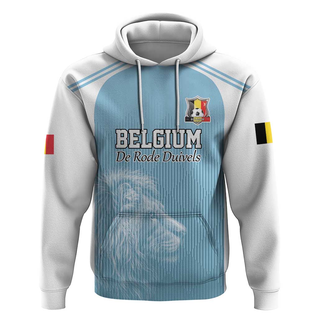 Custom Belgium Football We are Champions Hoodie Blue Style Come on De Rode Duivels LT17