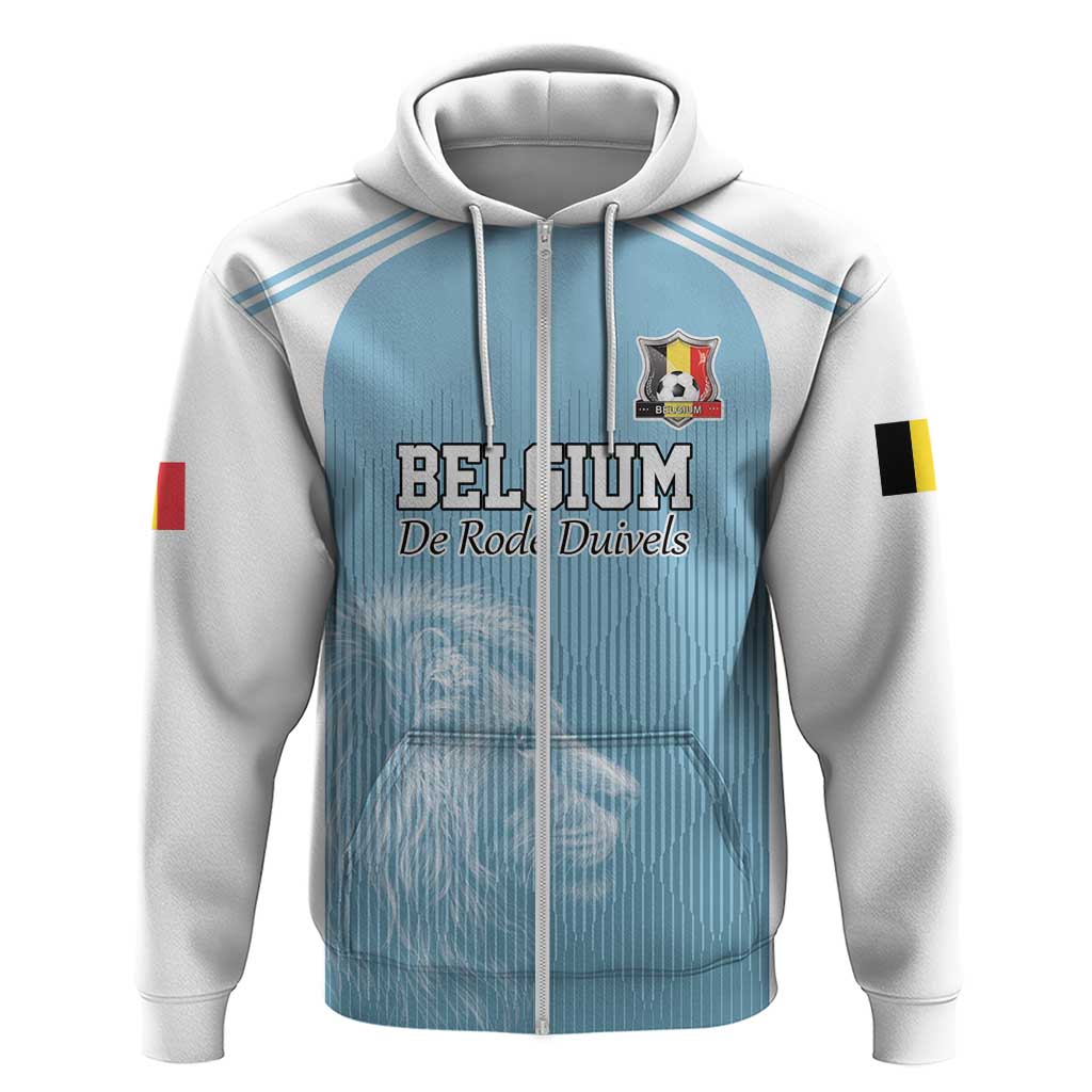 Custom Belgium Football We are Champions Hoodie Blue Style Come on De Rode Duivels LT17