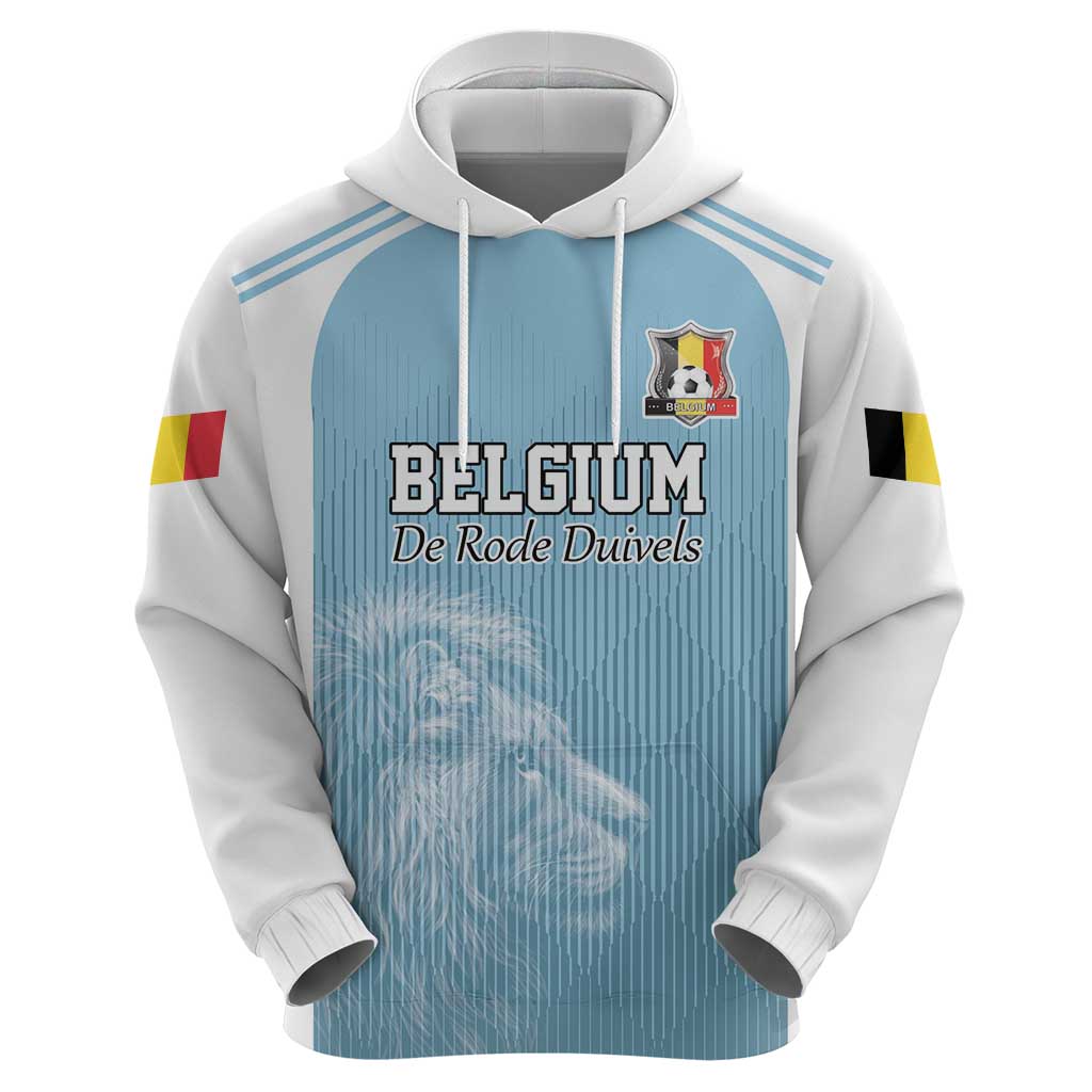 Custom Belgium Football We are Champions Hoodie Blue Style Come on De Rode Duivels LT17