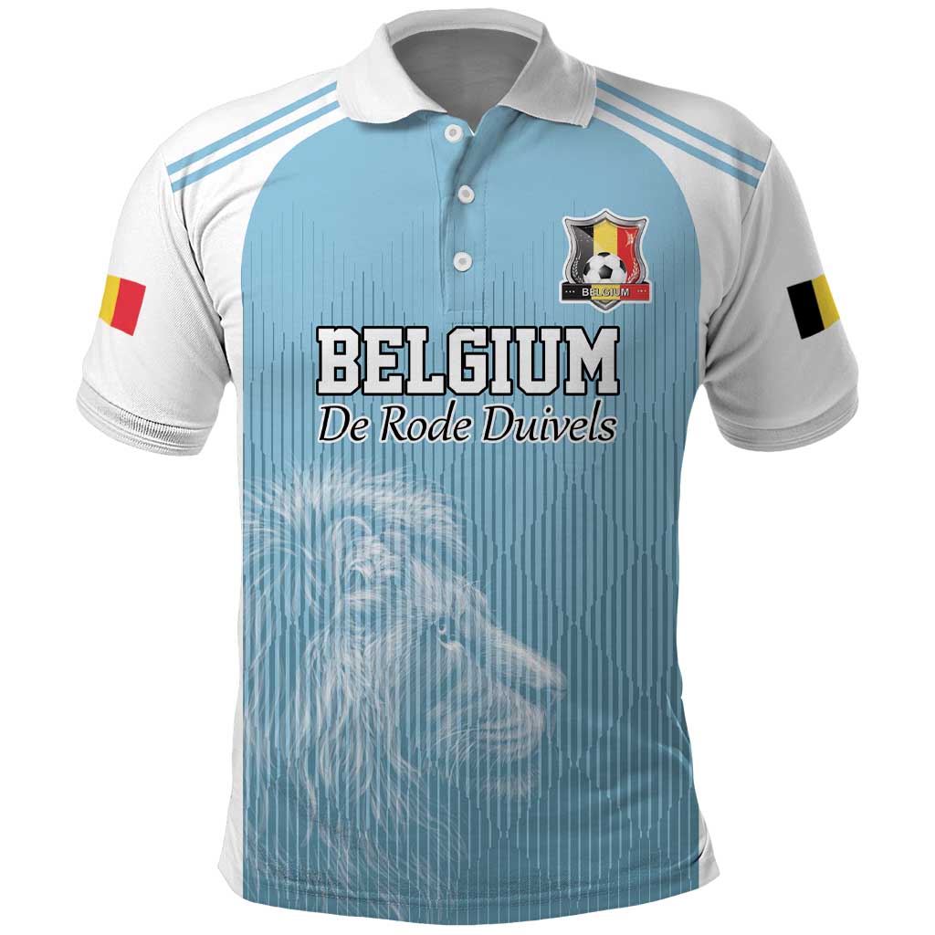 Custom Belgium Football We are Champions Polo Shirt Blue Style Come on De Rode Duivels LT17