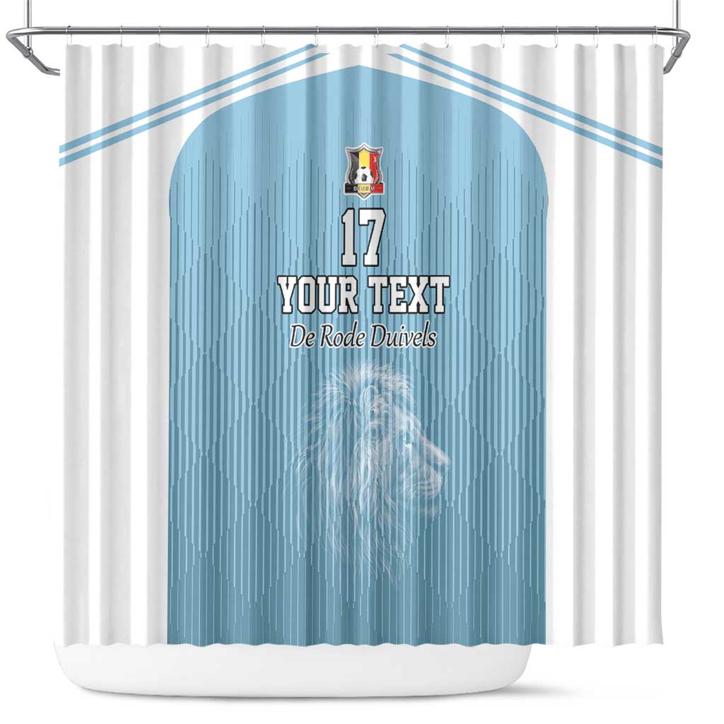 Custom Belgium Football We are Champions Shower Curtain Blue Style Come on De Rode Duivels LT17