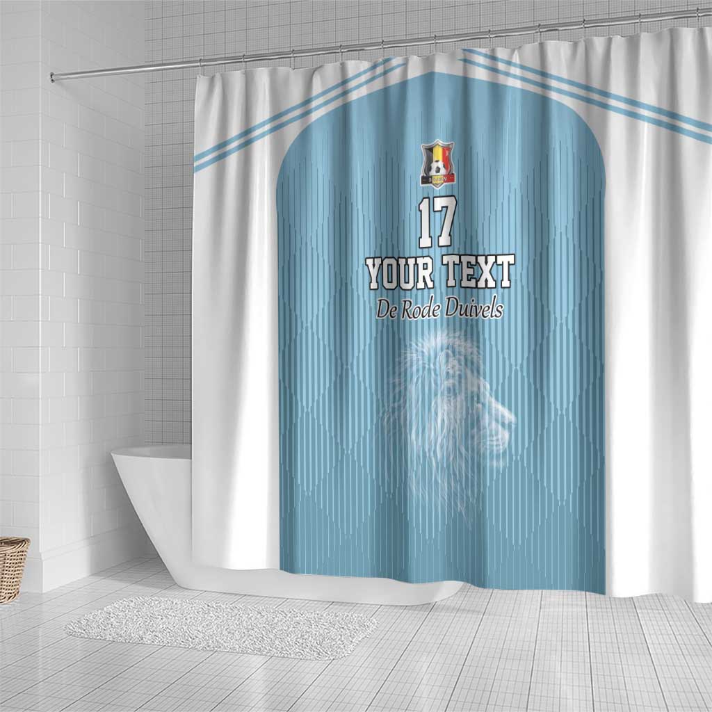 Custom Belgium Football We are Champions Shower Curtain Blue Style Come on De Rode Duivels LT17