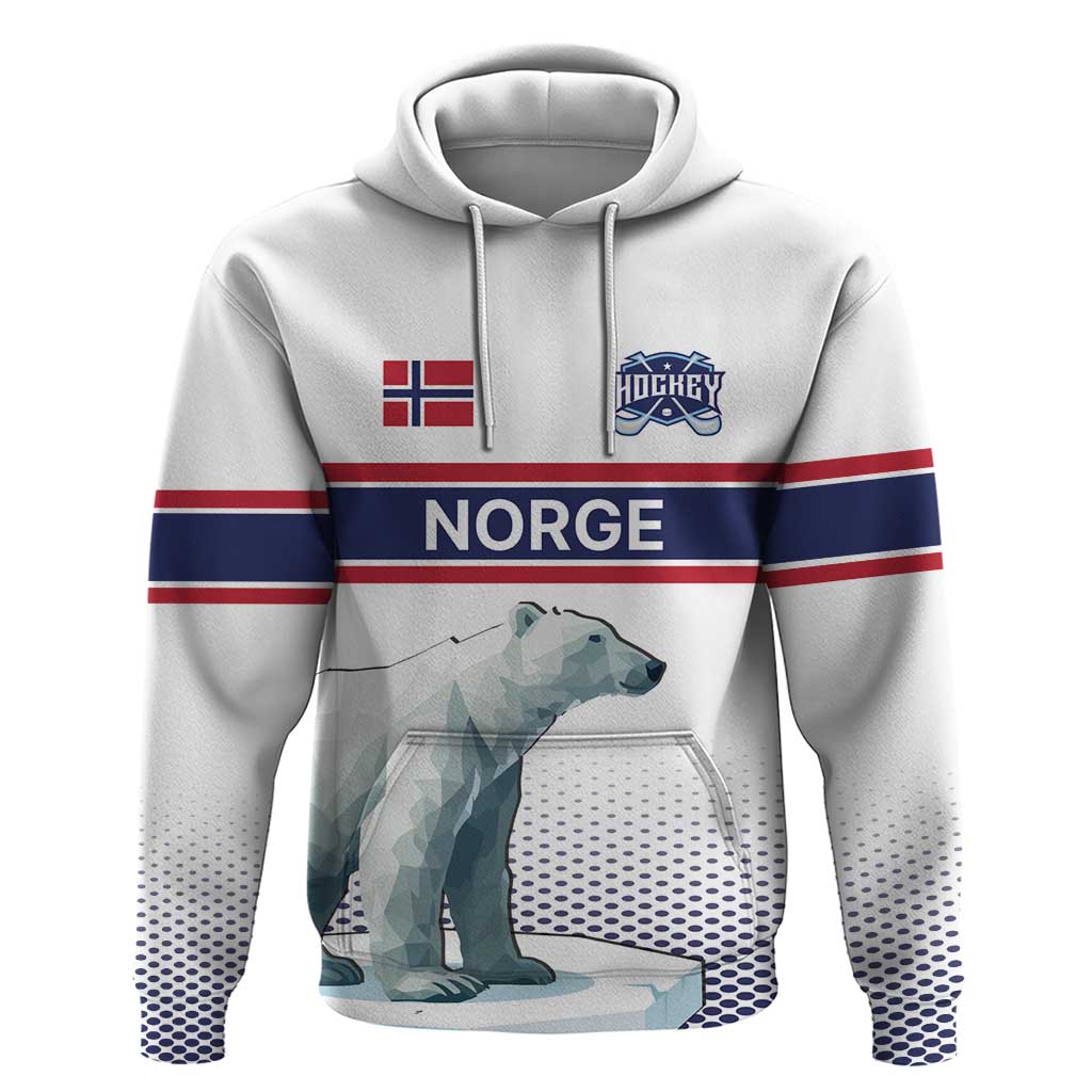 Norway Ice Hockey Custom Hoodie Norge Polar Bears White Style LT17