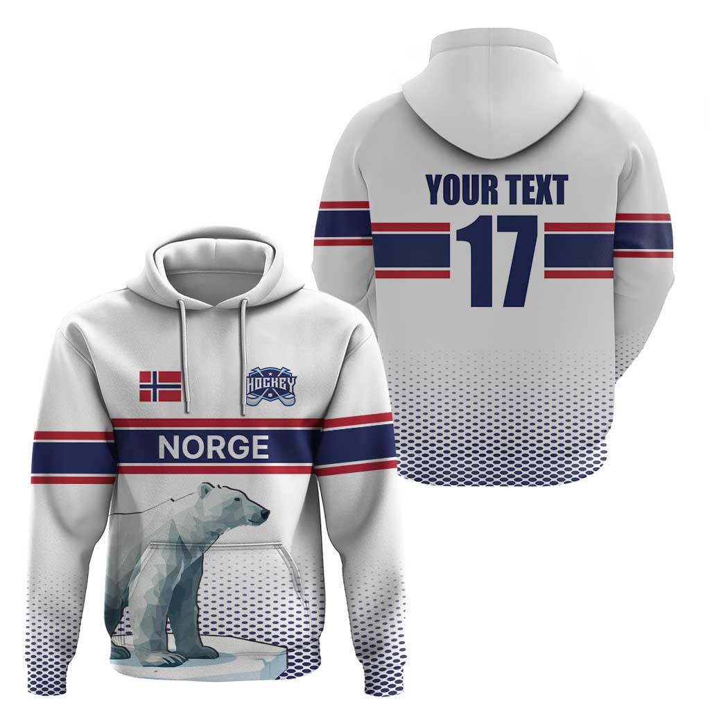 Norway Ice Hockey Custom Hoodie Norge Polar Bears White Style LT17