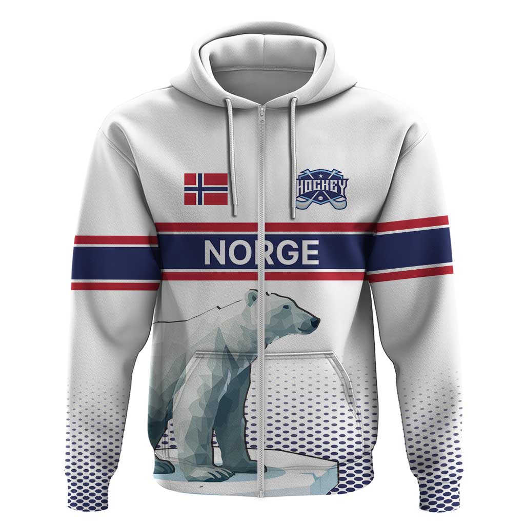 Norway Ice Hockey Custom Hoodie Norge Polar Bears White Style LT17
