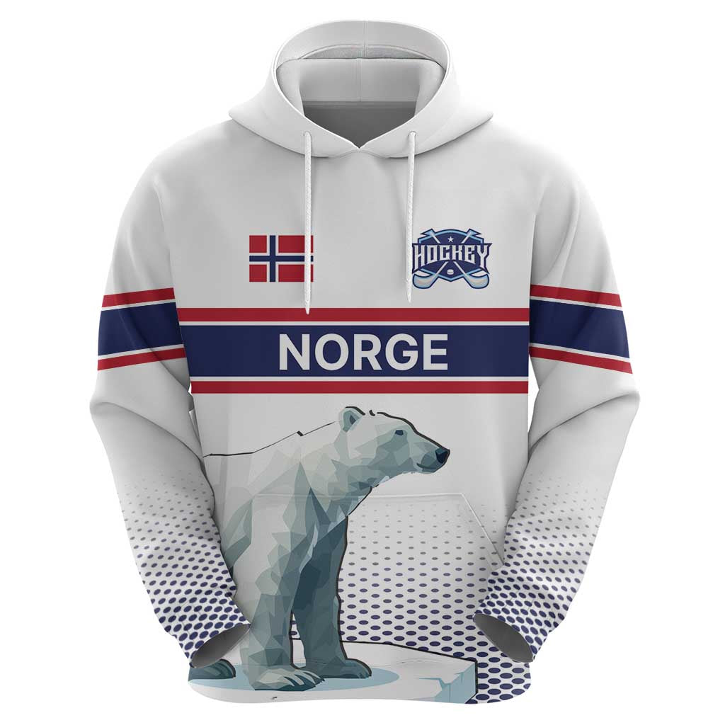Norway Ice Hockey Custom Hoodie Norge Polar Bears White Style LT17
