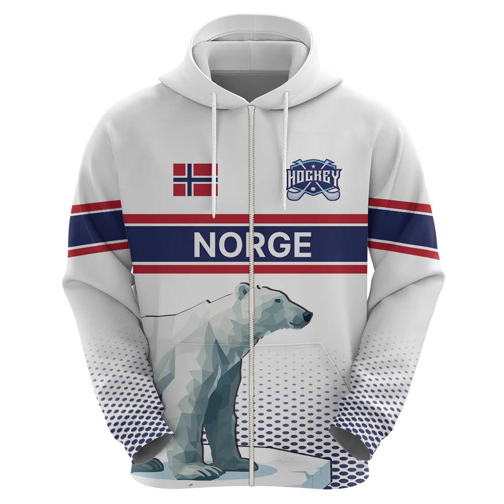 Norway Ice Hockey Custom Hoodie Norge Polar Bears White Style LT17
