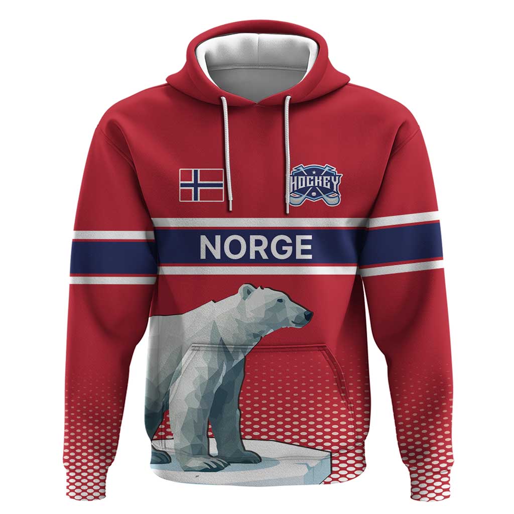Norway Ice Hockey Custom Hoodie Norge Polar Bears Red Style LT17