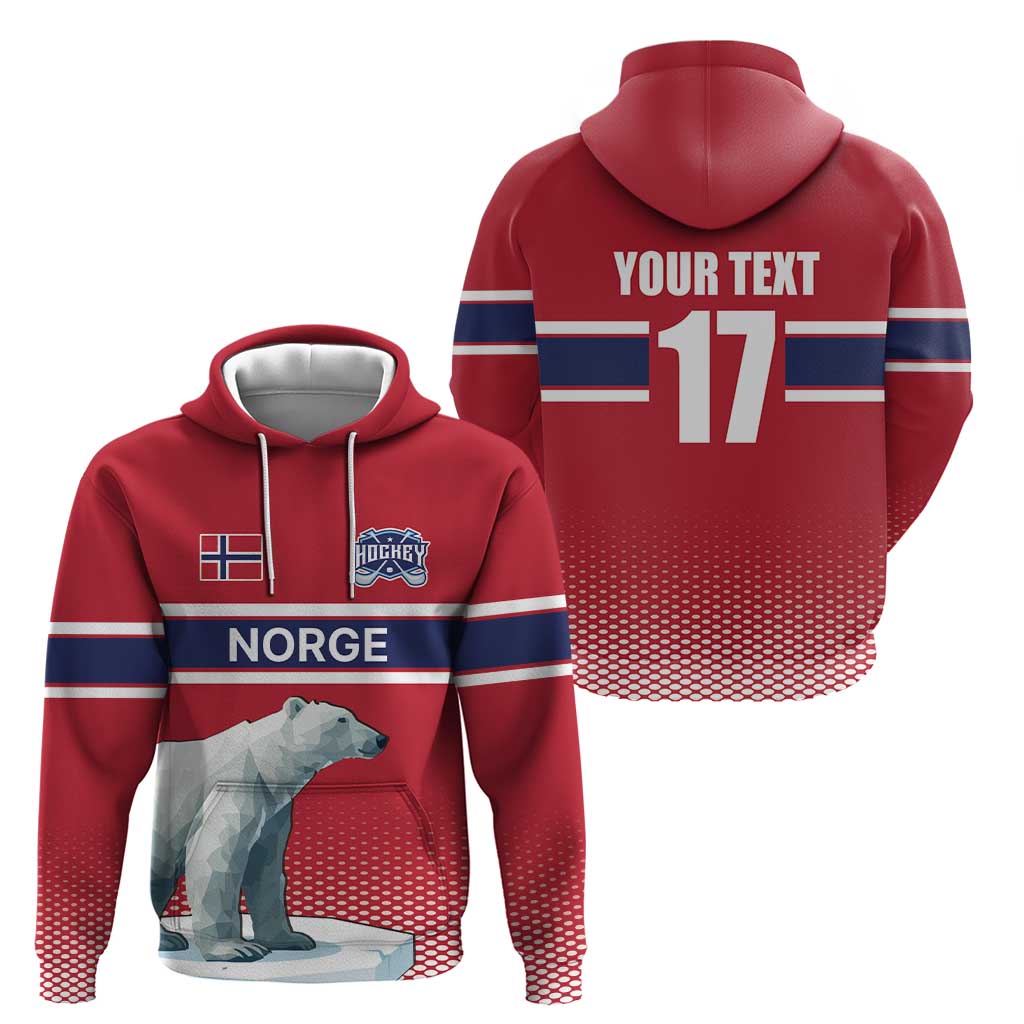 Norway Ice Hockey Custom Hoodie Norge Polar Bears Red Style LT17