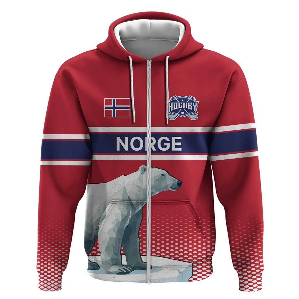 Norway Ice Hockey Custom Hoodie Norge Polar Bears Red Style LT17