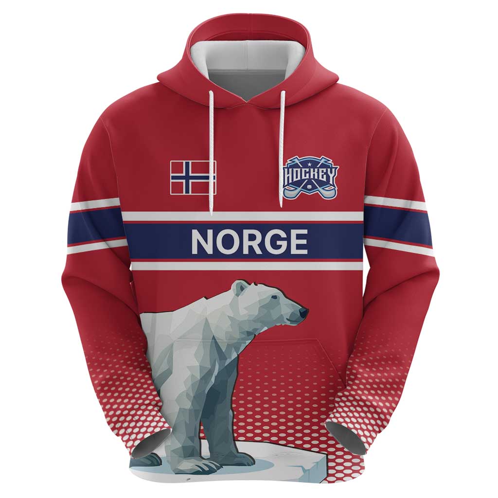Norway Ice Hockey Custom Hoodie Norge Polar Bears Red Style LT17