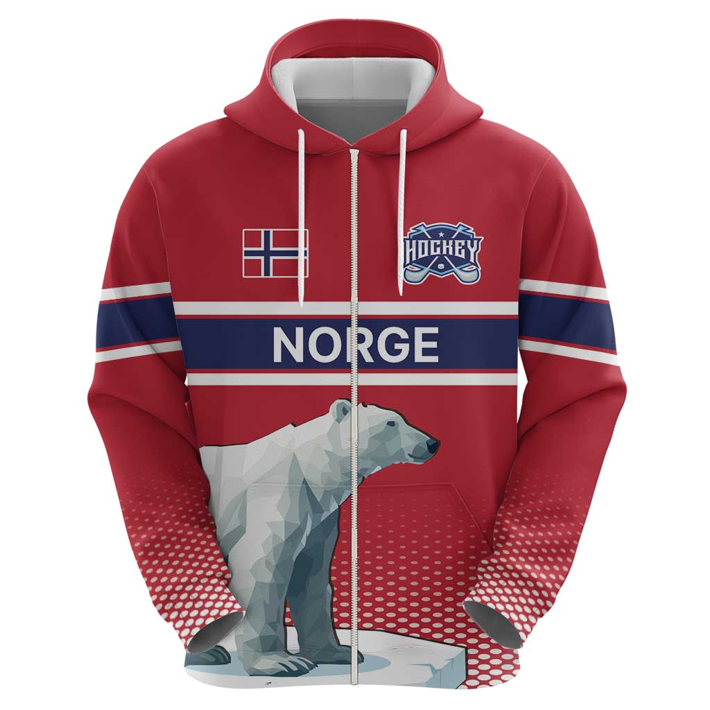 Norway Ice Hockey Custom Hoodie Norge Polar Bears Red Style LT17