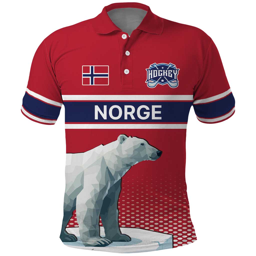 Norway Ice Hockey Custom Polo Shirt Norge Polar Bears Red Style LT17