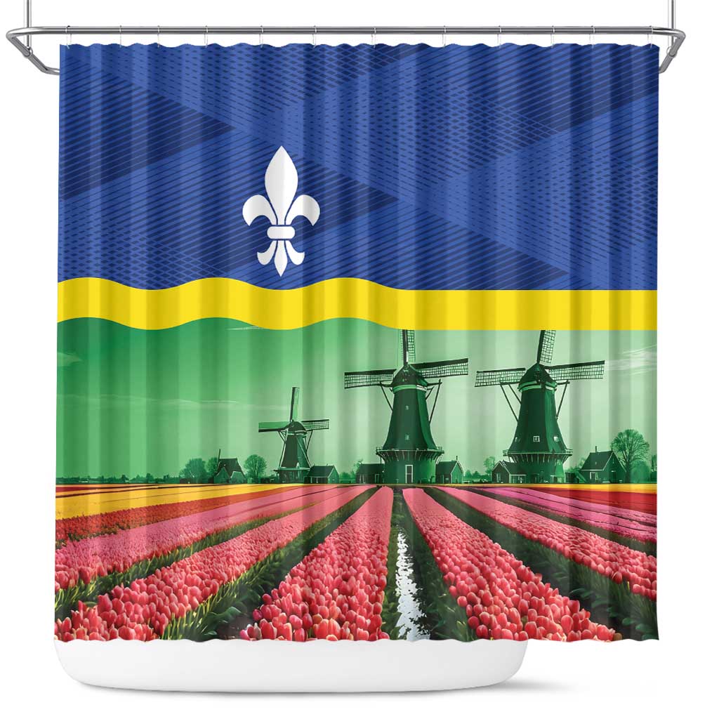 Netherlands Flevoland Province Shower Curtain Flag Style LT17