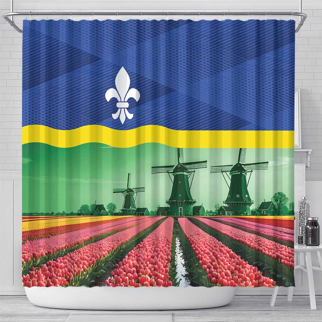 Netherlands Flevoland Province Shower Curtain Flag Style LT17