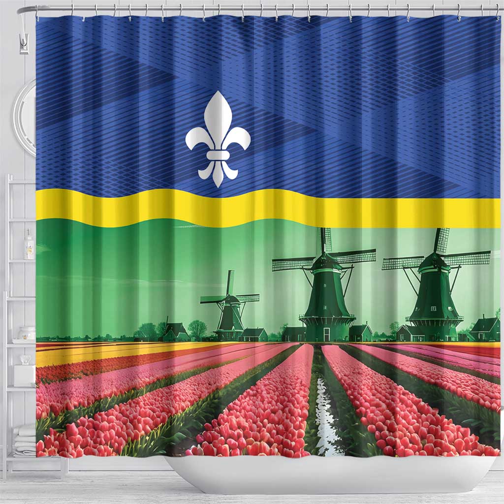 Netherlands Flevoland Province Shower Curtain Flag Style LT17
