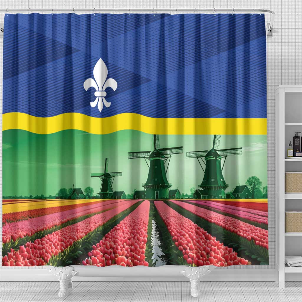 Netherlands Flevoland Province Shower Curtain Flag Style LT17