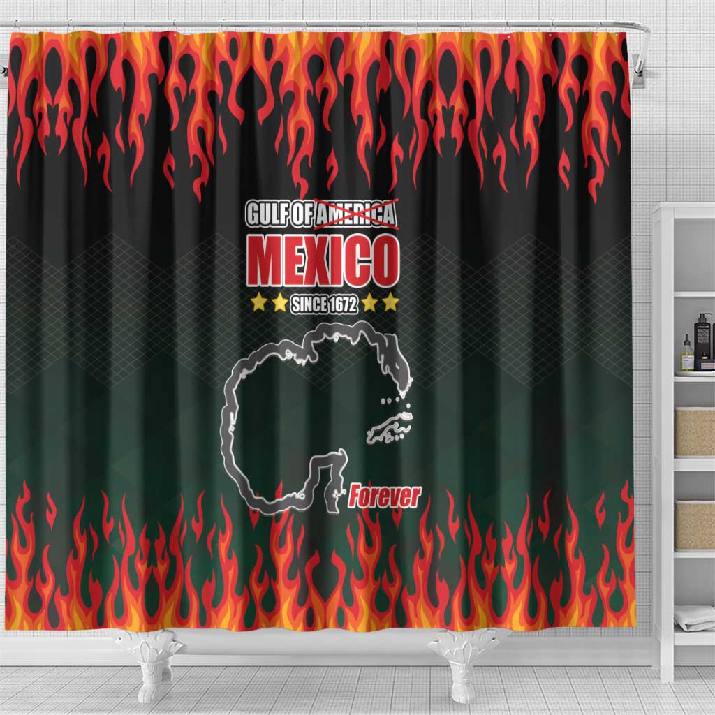 Gulf Of Mexico Since 1672 Shower Curtain Golfo De Mexico and Forever LT17