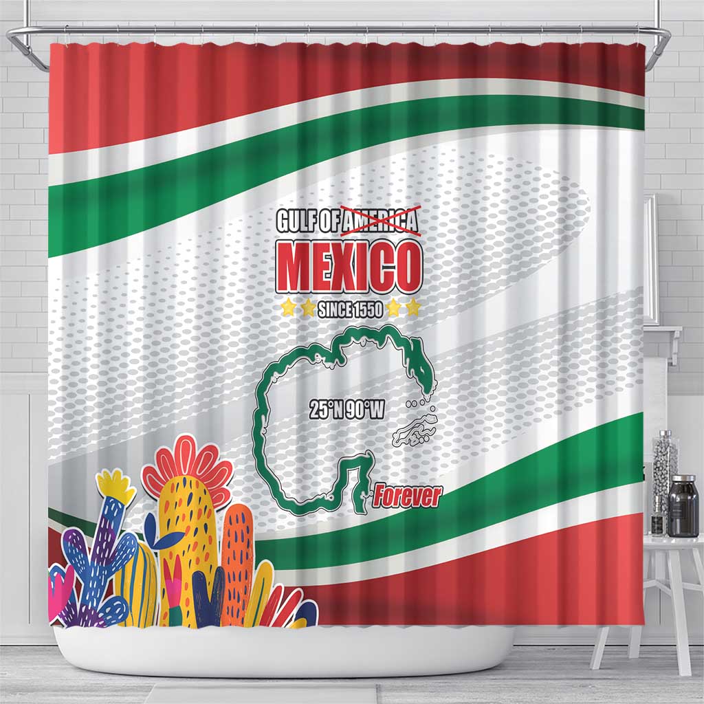 Gulf Of Mexico Since 1550 Shower Curtain Golfo De Mexico Forever LT17