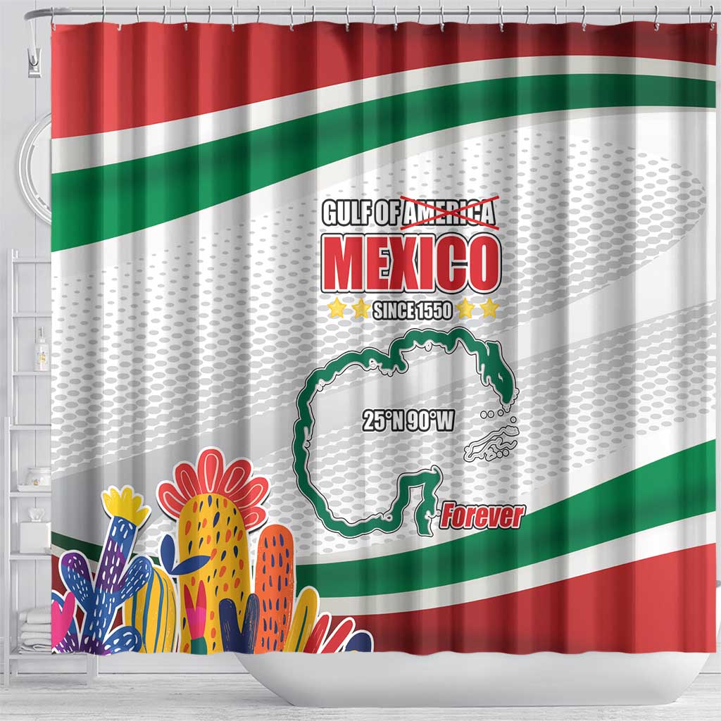 Gulf Of Mexico Since 1550 Shower Curtain Golfo De Mexico Forever LT17