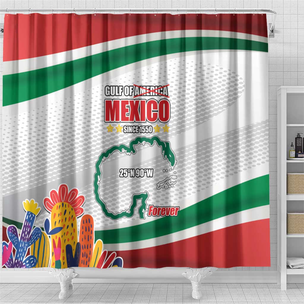 Gulf Of Mexico Since 1550 Shower Curtain Golfo De Mexico Forever LT17