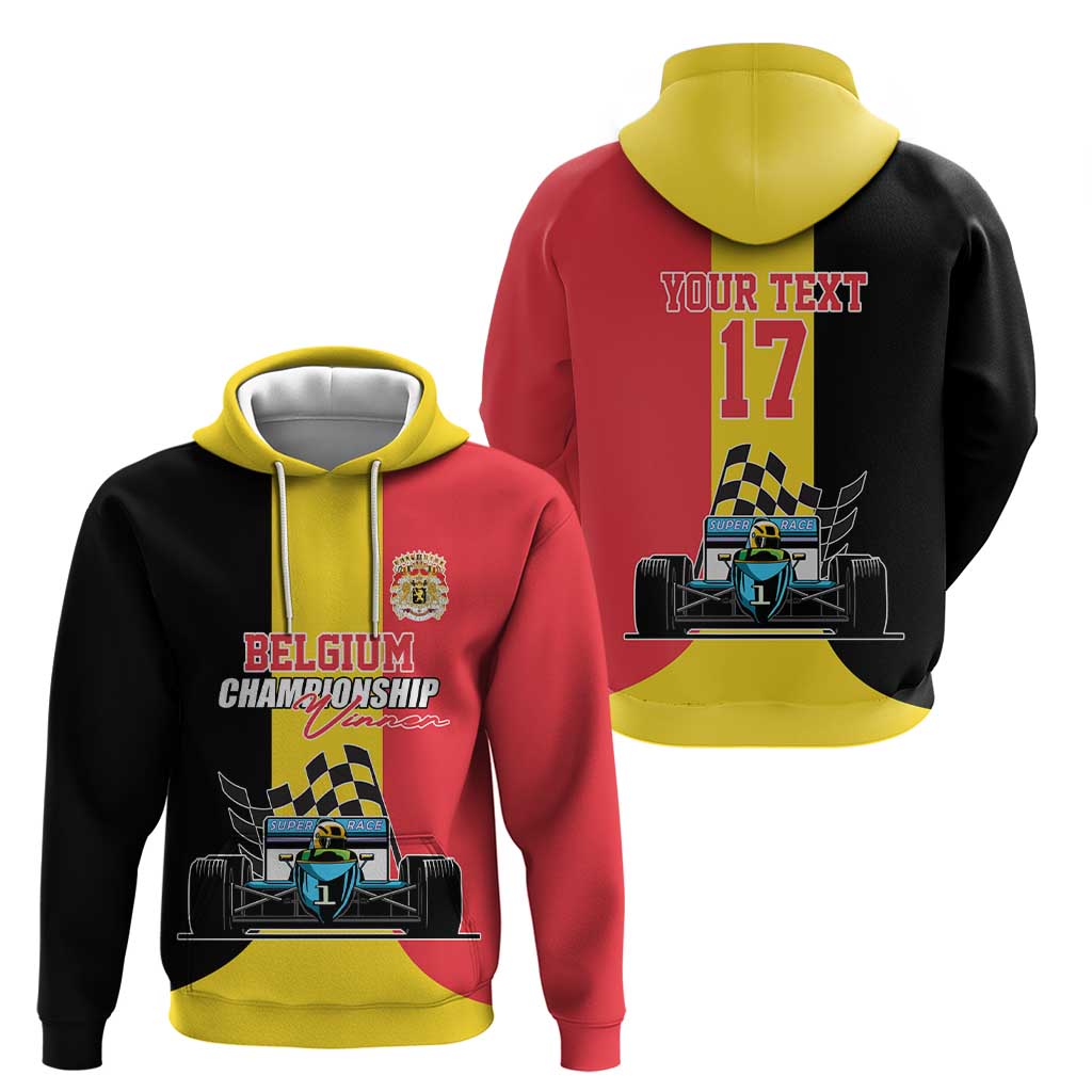 Custom Belgium Formula One Hoodie Motorsport with Flag F1 World Championship LT17