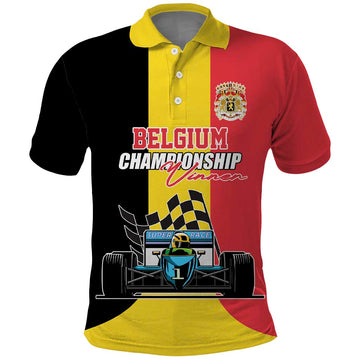 Custom Belgium Formula One Polo Shirt Motorsport with Flag F1 World Championship LT17