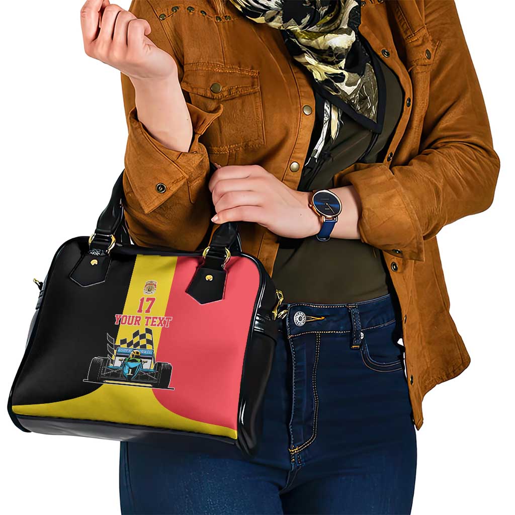 Custom Belgium Formula One Shoulder Handbag Motorsport with Flag F1 World Championship LT17