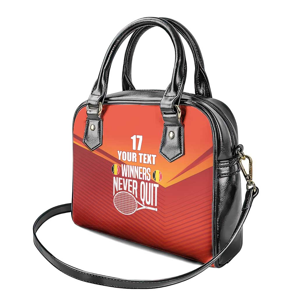 Custom Belgium Tennis Champions Shoulder Handbag Winners Never Quit with A Crowned Lion LT17