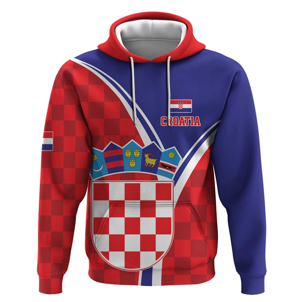 Personalized Croatia Coat of Arms Hoodie Checkerboard Style LT17