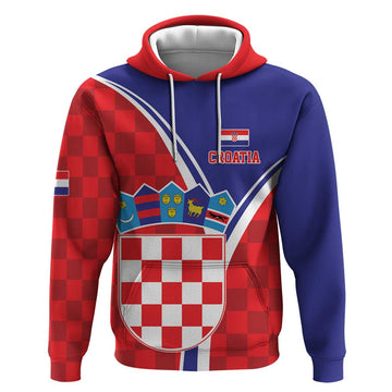 Personalized Croatia Coat of Arms Hoodie Checkerboard Style LT17