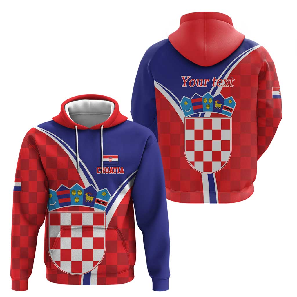 Personalized Croatia Coat of Arms Hoodie Checkerboard Style LT17