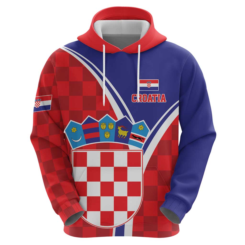 Personalized Croatia Coat of Arms Hoodie Checkerboard Style LT17
