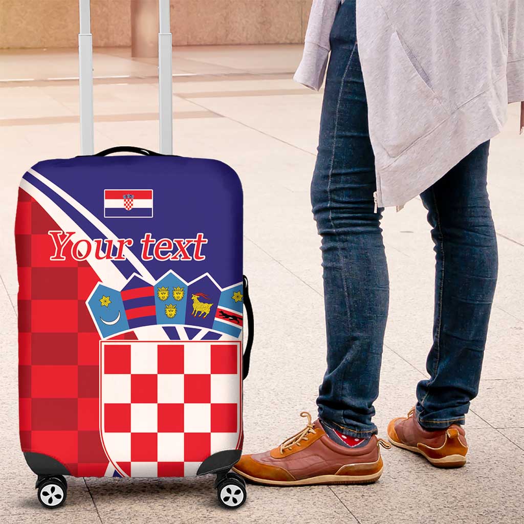 Personalized Croatia Coat of Arms Luggage Cover Checkerboard Style LT17