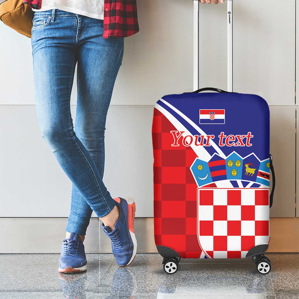 Personalized Croatia Coat of Arms Luggage Cover Checkerboard Style LT17