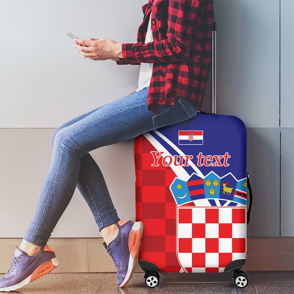 Personalized Croatia Coat of Arms Luggage Cover Checkerboard Style LT17