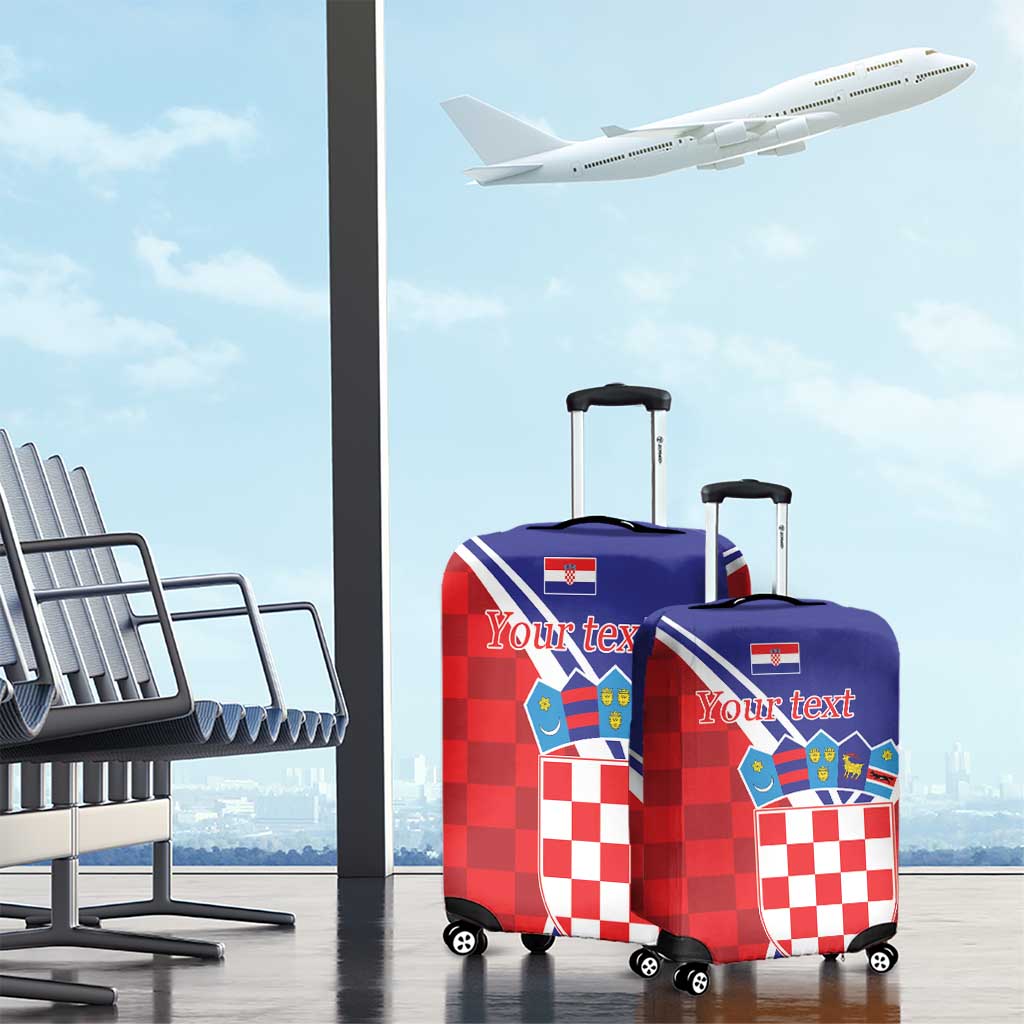 Personalized Croatia Coat of Arms Luggage Cover Checkerboard Style LT17
