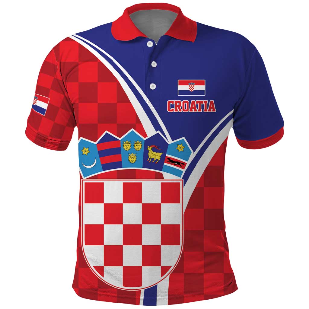 Personalized Croatia Coat of Arms Polo Shirt Checkerboard Style LT17