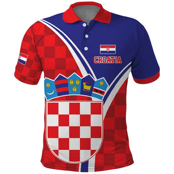 Personalized Croatia Coat of Arms Polo Shirt Checkerboard Style LT17