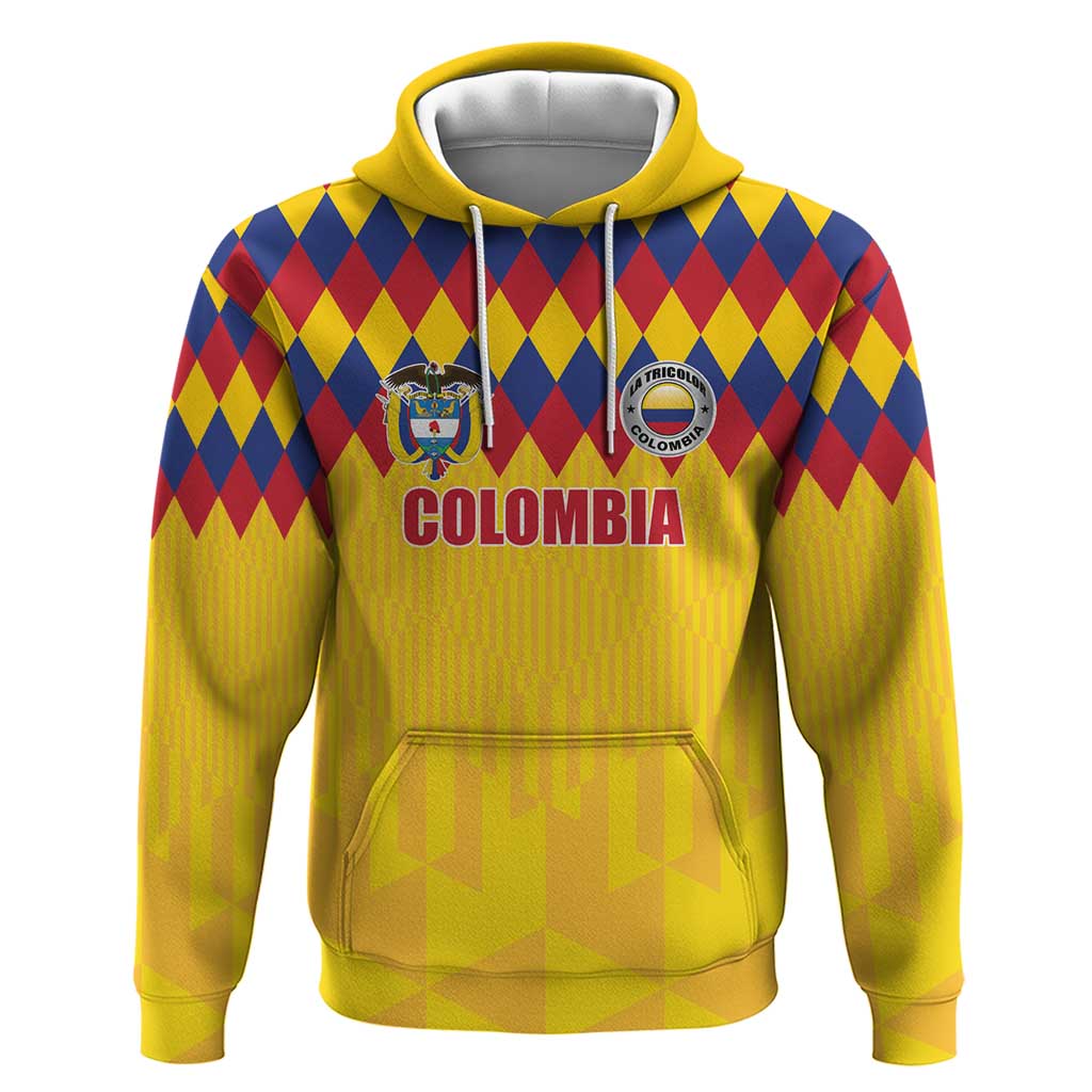 Custom Colombia Football Hoodie Retro Yellow Style LT17