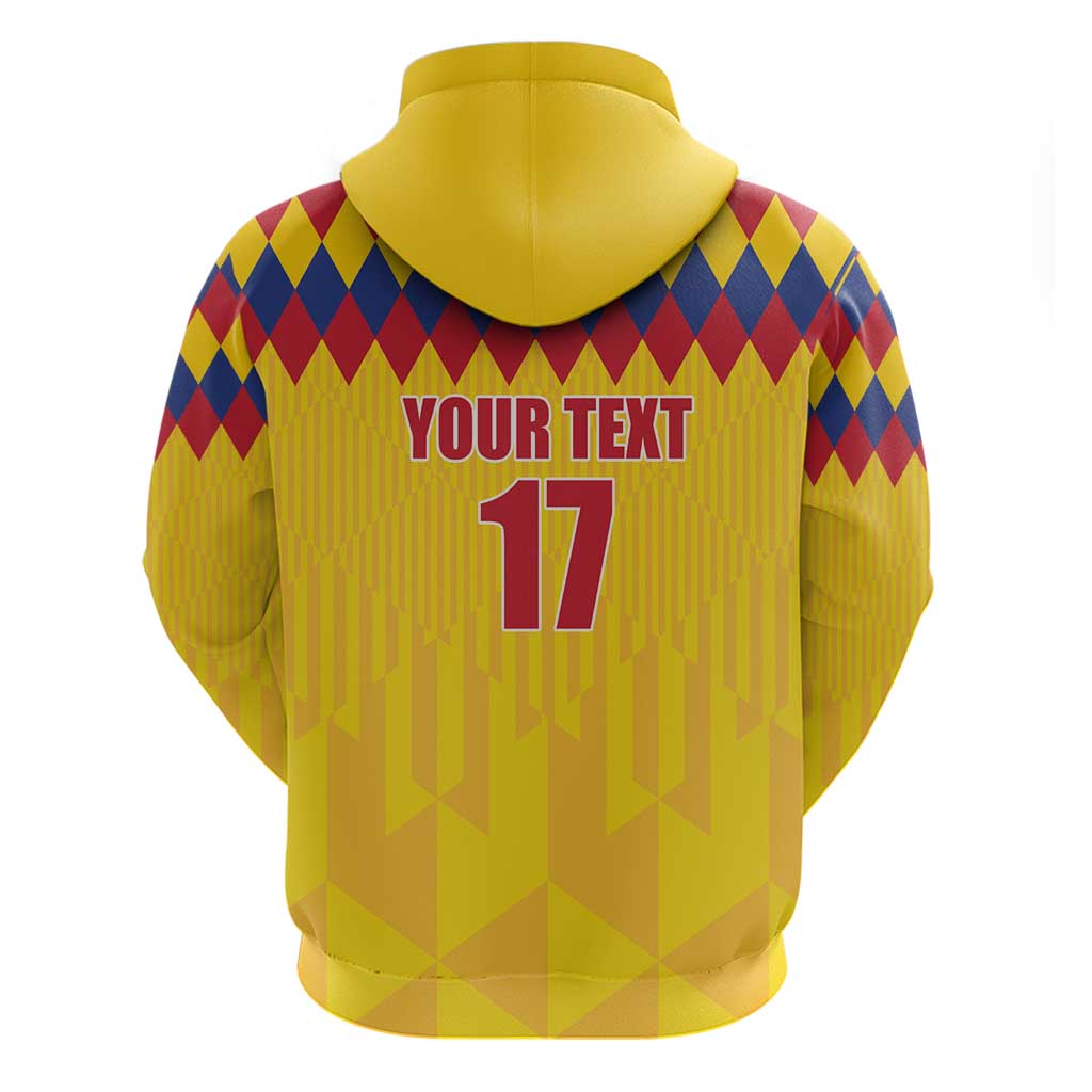 Custom Colombia Football Hoodie Retro Yellow Style LT17