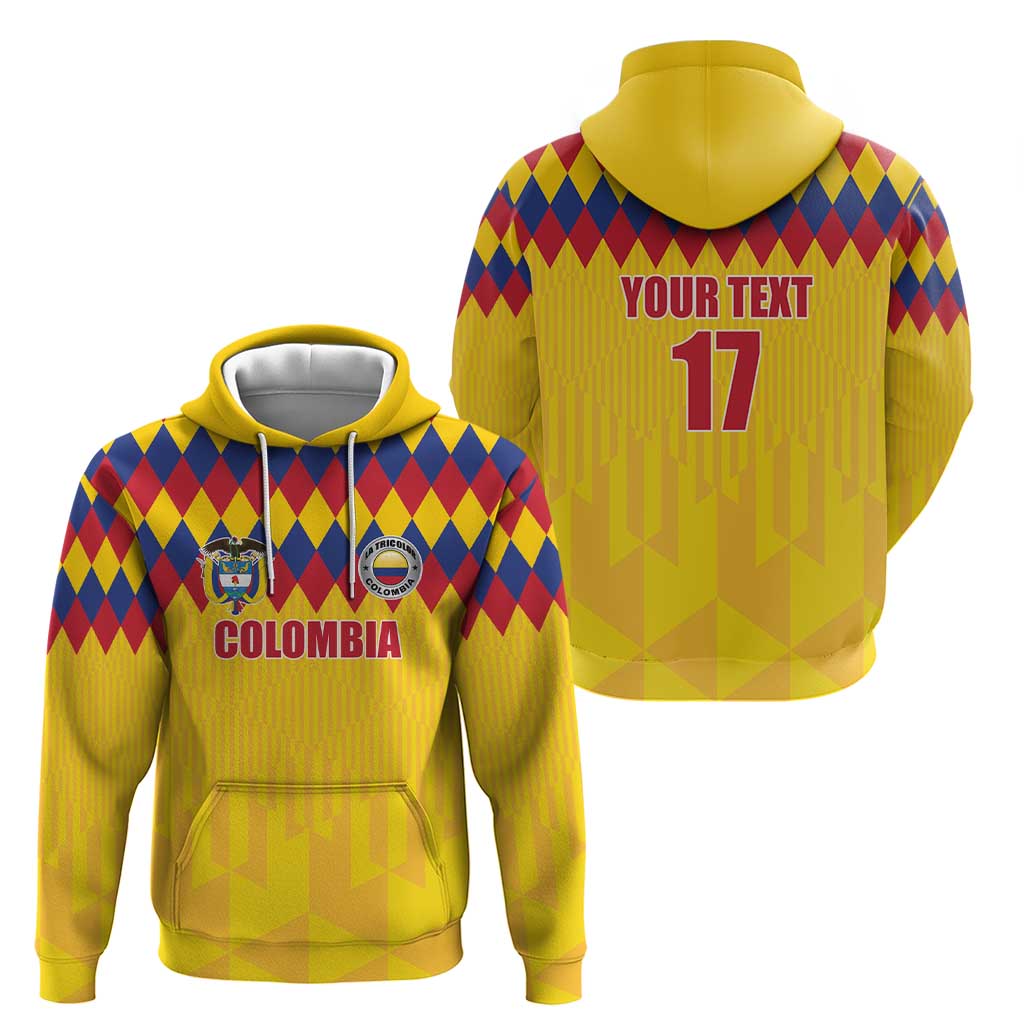 Custom Colombia Football Hoodie Retro Yellow Style LT17