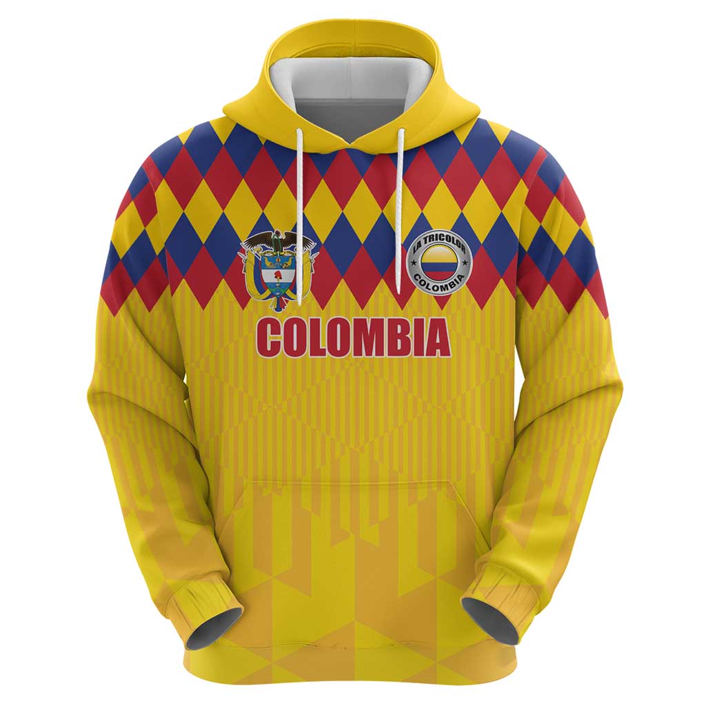 Custom Colombia Football Hoodie Retro Yellow Style LT17