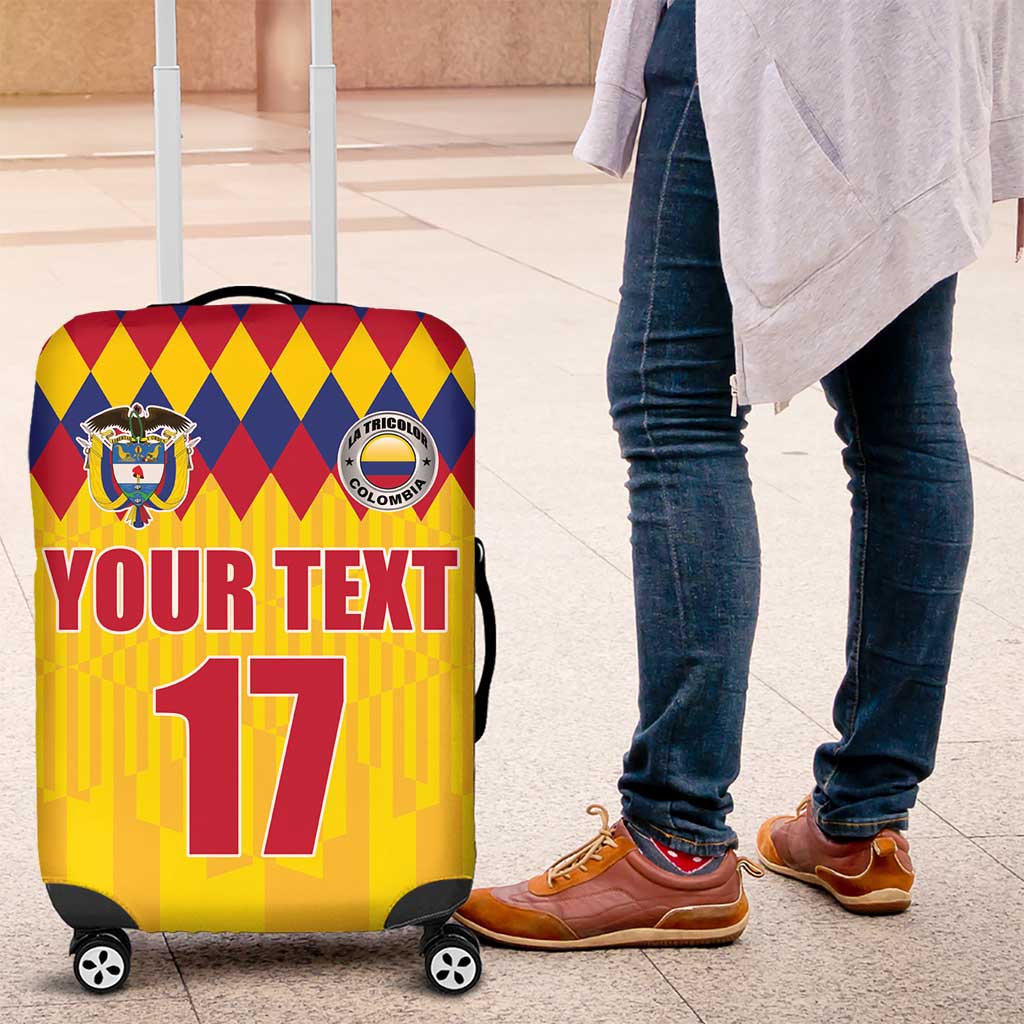 Custom Colombia Football Luggage Cover Retro Yellow Style LT17