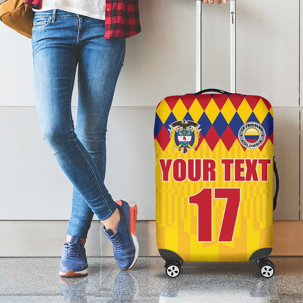 Custom Colombia Football Luggage Cover Retro Yellow Style LT17