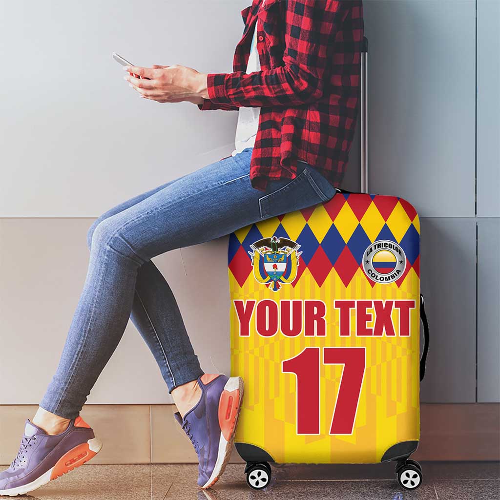Custom Colombia Football Luggage Cover Retro Yellow Style LT17